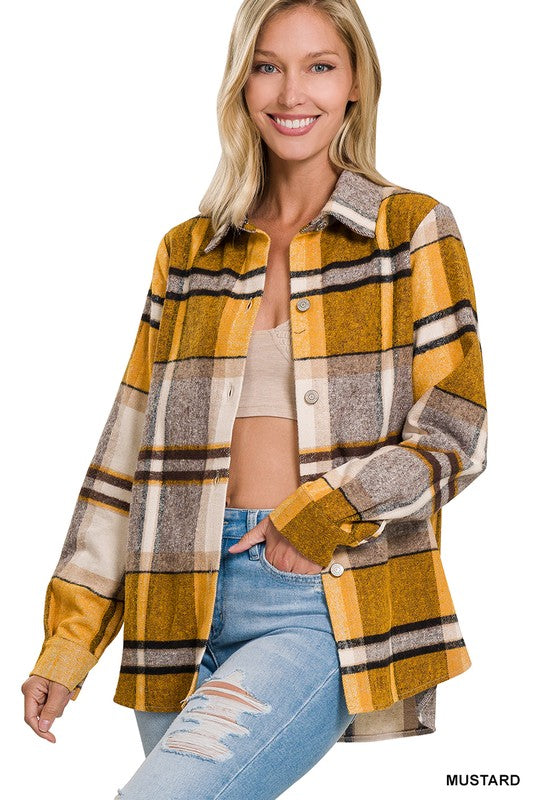 Yarn Dyed Plaid Shacket - Tigbul's Variety Fashion Shop