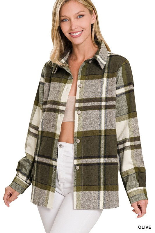 Yarn Dyed Plaid Shacket - Tigbul's Variety Fashion Shop