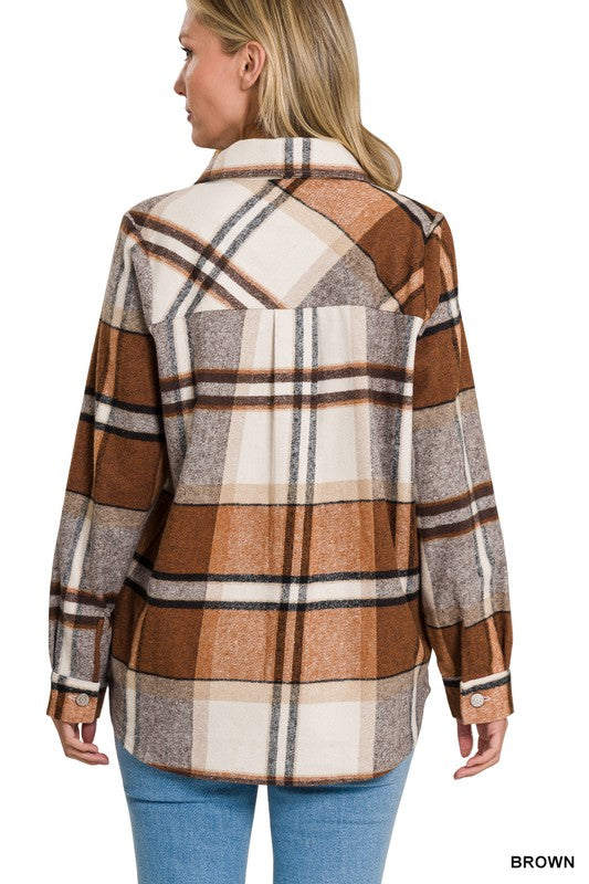 Yarn Dyed Plaid Shacket - Tigbul's Variety Fashion Shop