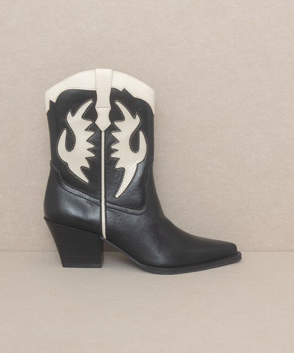 OASIS SOCIETY Houston - Layered Panel Cowboy Boots - Tigbul's Variety Fashion Shop
