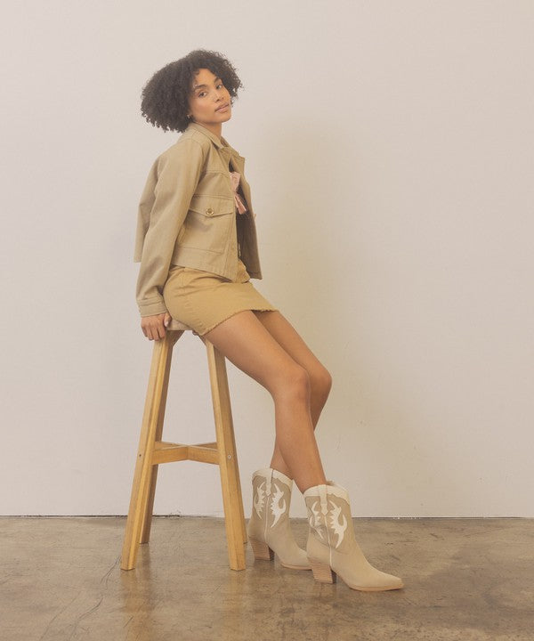 OASIS SOCIETY Houston - Layered Panel Cowboy Boots - Tigbul's Variety Fashion Shop