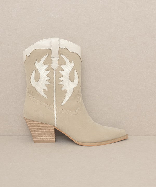 OASIS SOCIETY Houston - Layered Panel Cowboy Boots - Tigbul's Variety Fashion Shop