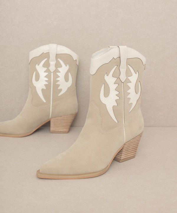 OASIS SOCIETY Houston - Layered Panel Cowboy Boots - Tigbul's Variety Fashion Shop