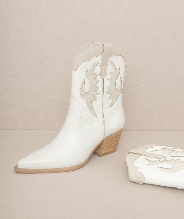 OASIS SOCIETY Houston - Layered Panel Cowboy Boots - Tigbul's Variety Fashion Shop