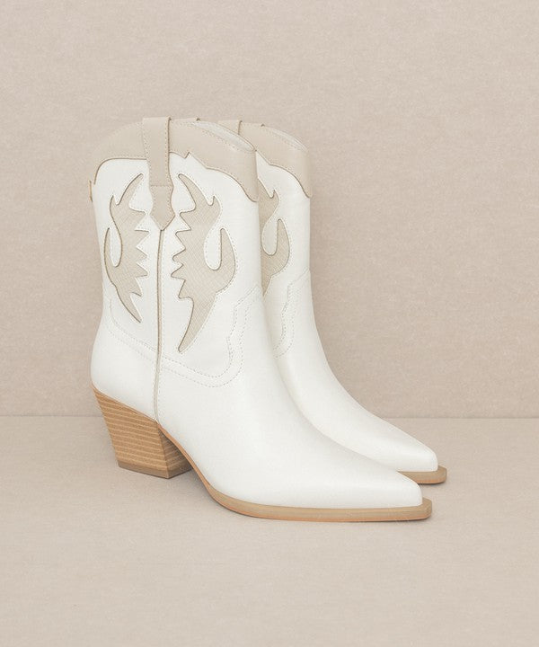 OASIS SOCIETY Houston - Layered Panel Cowboy Boots - Tigbul's Variety Fashion Shop