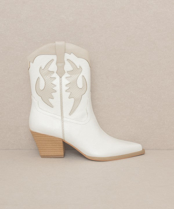 OASIS SOCIETY Houston - Layered Panel Cowboy Boots - Tigbul's Variety Fashion Shop