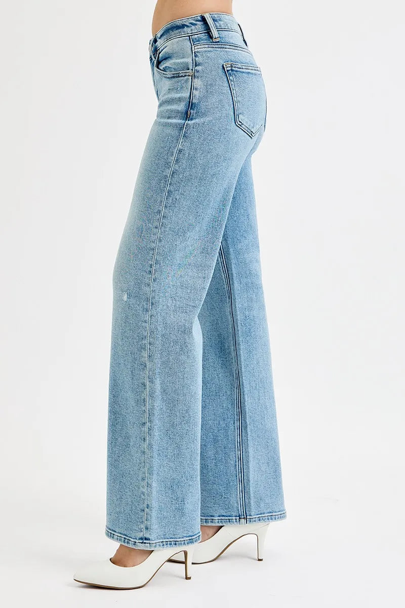 RISEN Full Size Low Rise Ankle Boyfriend Distressed Jeans Plus Size - Tigbul's Variety Fashion Shop