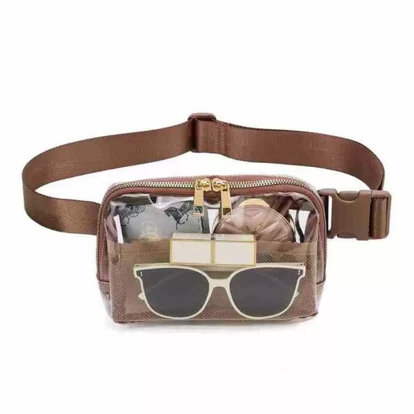 Clear Stadium Belt Bag Sling Crossbody - Tigbul's Variety Fashion Shop