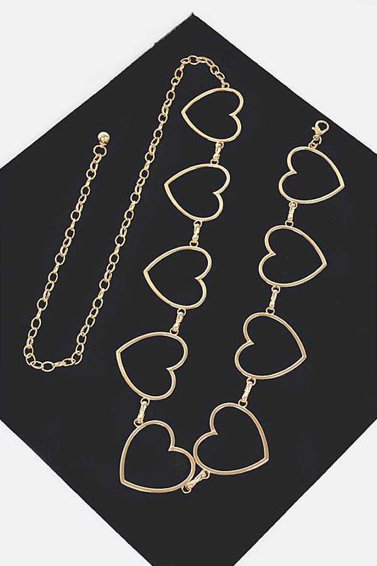 Hallow Heart Link Chain Belt - Tigbul's Variety Fashion Shop