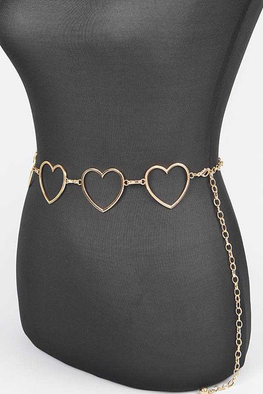 Hallow Heart Link Chain Belt - Tigbul's Variety Fashion Shop