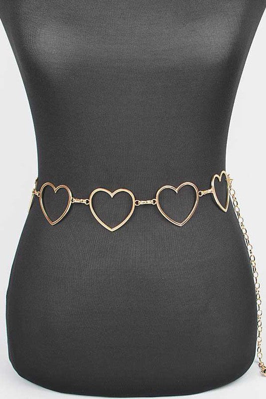 Hallow Heart Link Chain Belt - Tigbul's Variety Fashion Shop