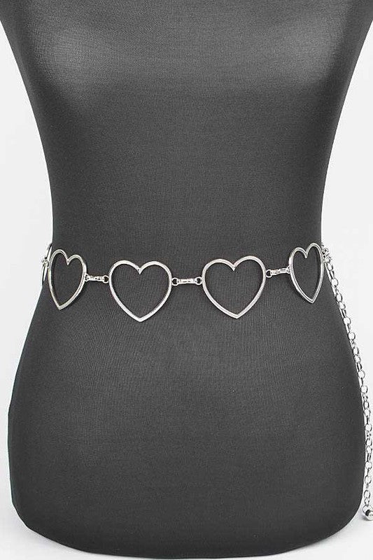 Hallow Heart Link Chain Belt - Tigbul's Variety Fashion Shop