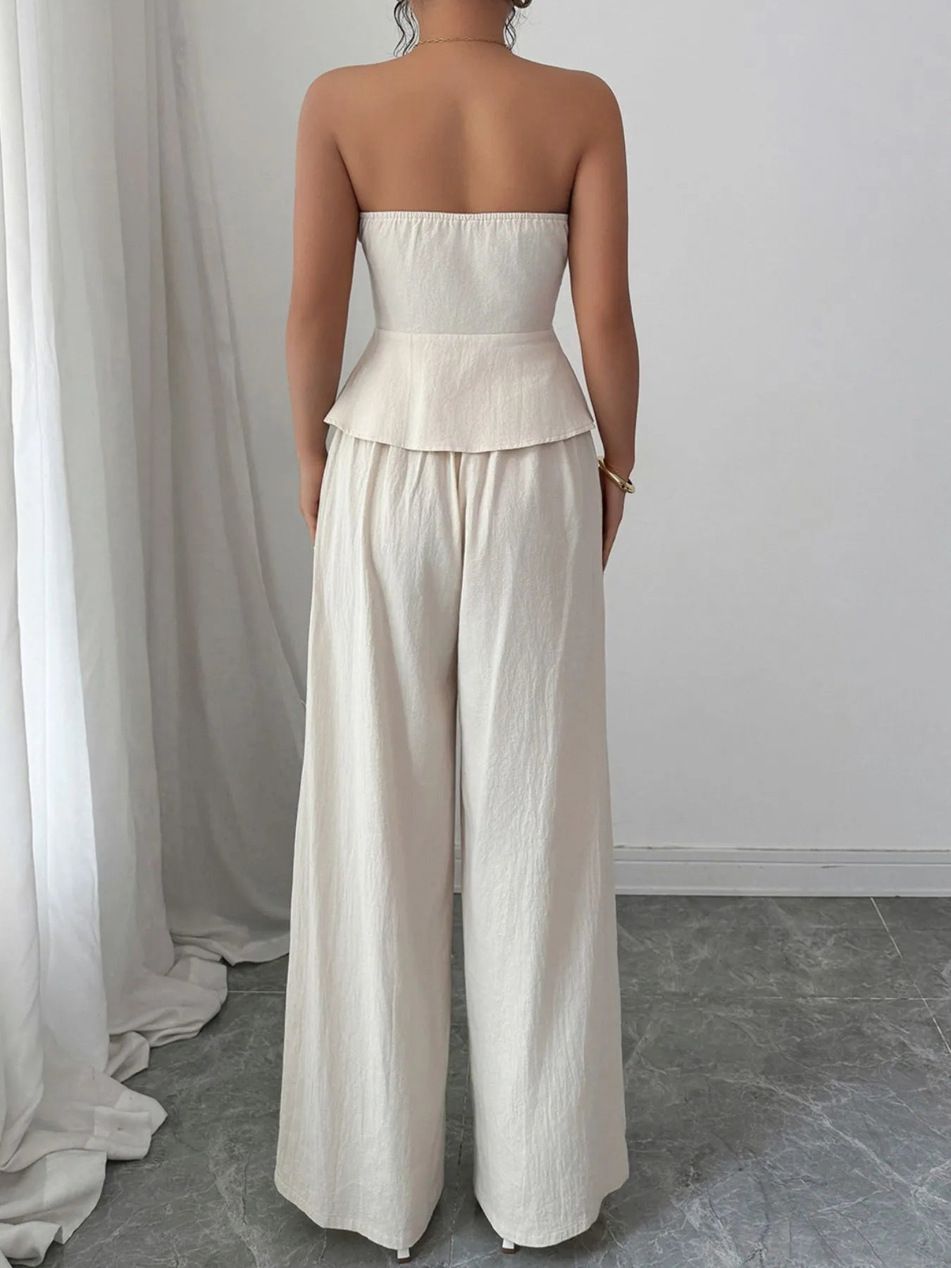 Sweetheart Neck Tube Top and Pants Set - Tigbul's Variety Fashion Shop