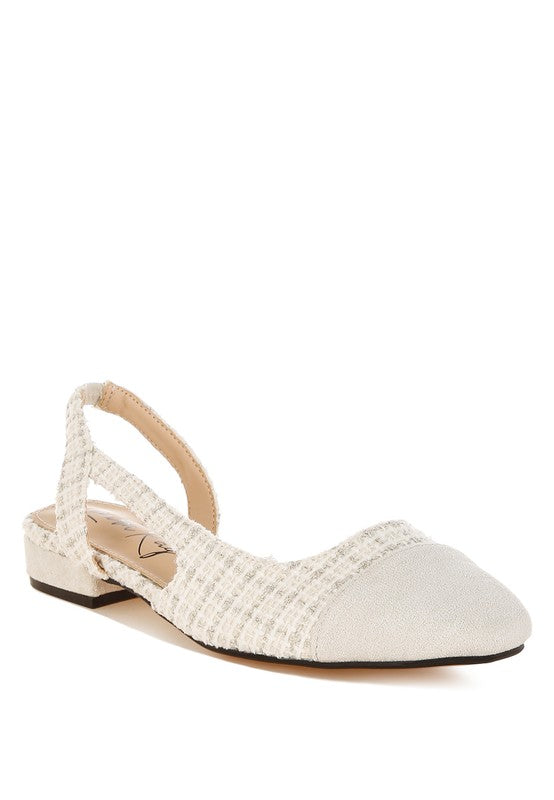 Karita Tweed Slingback Sandals - Tigbul's Variety Fashion Shop