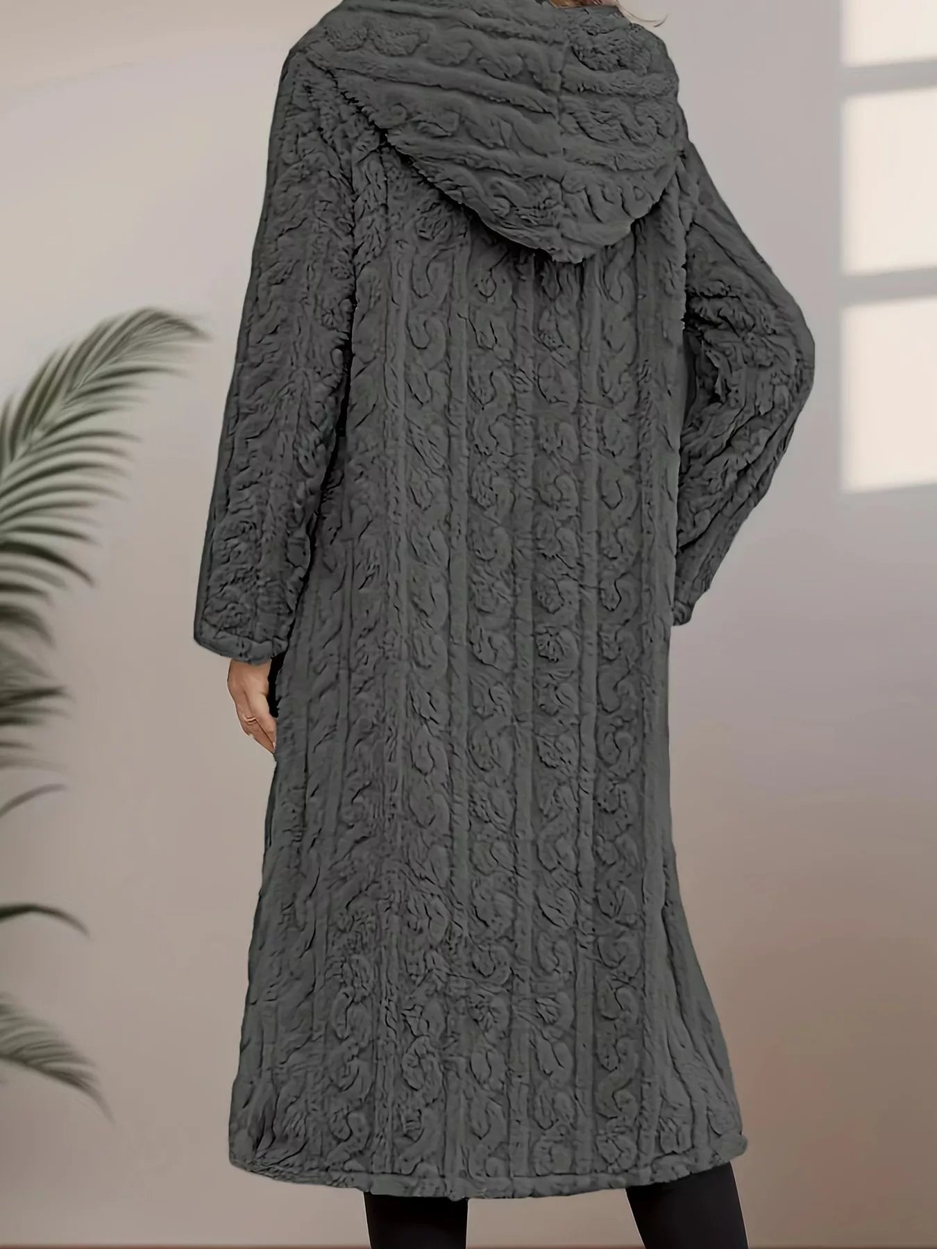 Sherpa Longline Hooded Coat - Tigbul's Variety Fashion Shop