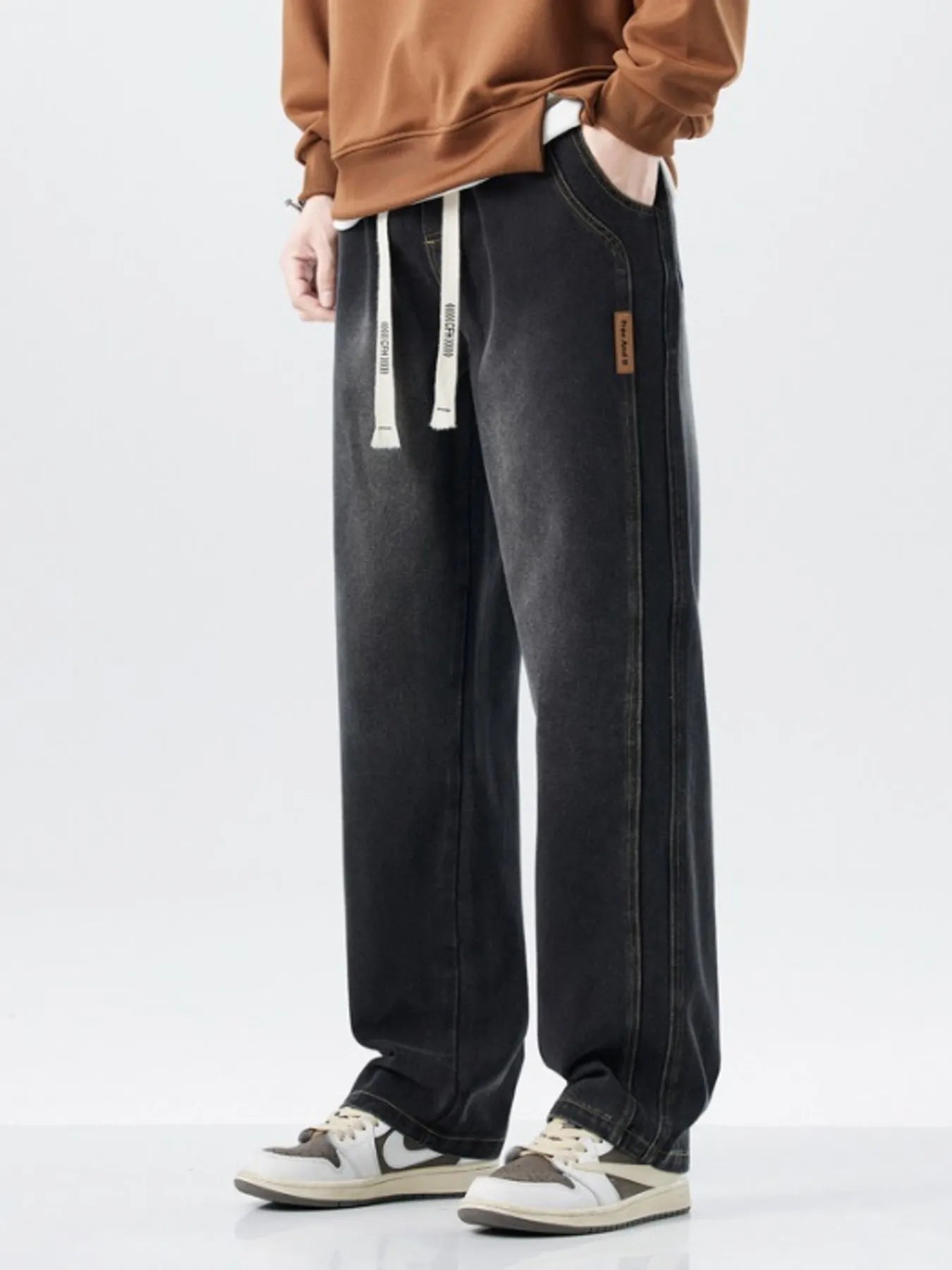 Men's Full Size Washed Loose Fit Wide Leg Jeans Plus Size - Tigbul's Variety Fashion Shop