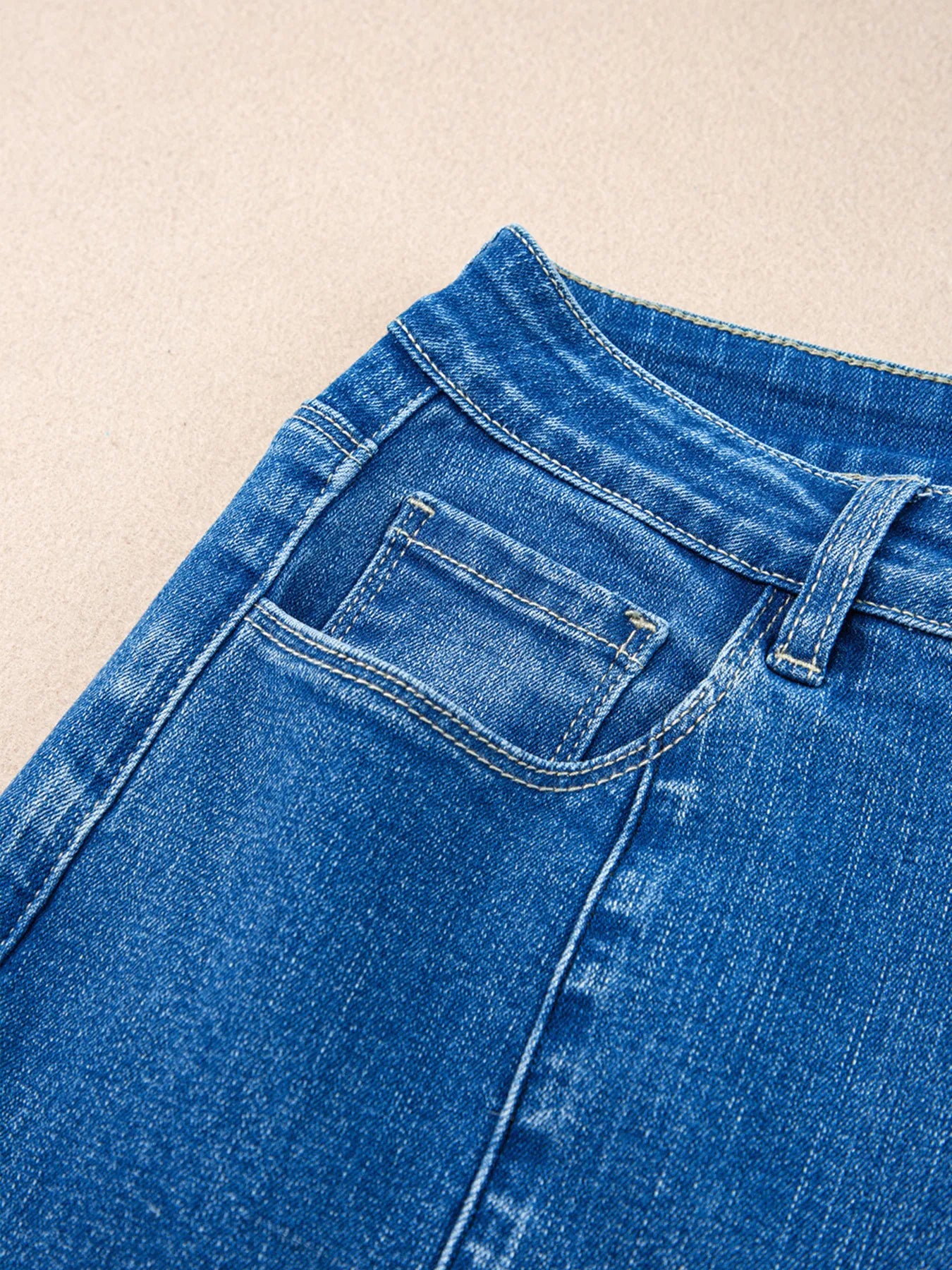 Seam Detail Flared Bottom Ankle Length Jeans - Tigbul's Variety Fashion Shop