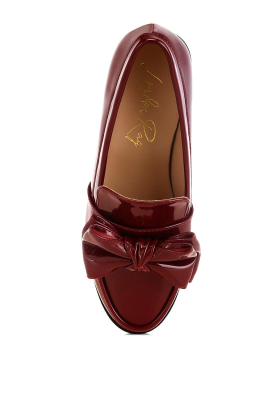 Araminta Classic Chunky Bow Loafers - Tigbul's Variety Fashion Shop