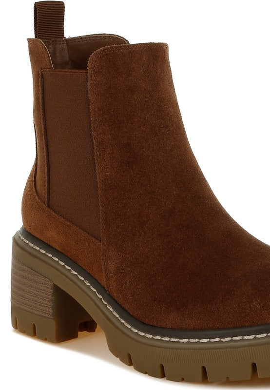 Vostok Suede Chunky Chelsea Boots - Tigbul's Variety Fashion Shop
