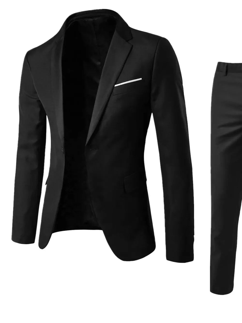 Men's Full Size Slim Fit One Button Top and Pants Two-Piece Blazer Set Plus Size - Tigbul's Variety Fashion Shop