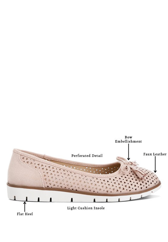 Pacer Perforated Leather Ballerinas - Tigbul's Variety Fashion Shop