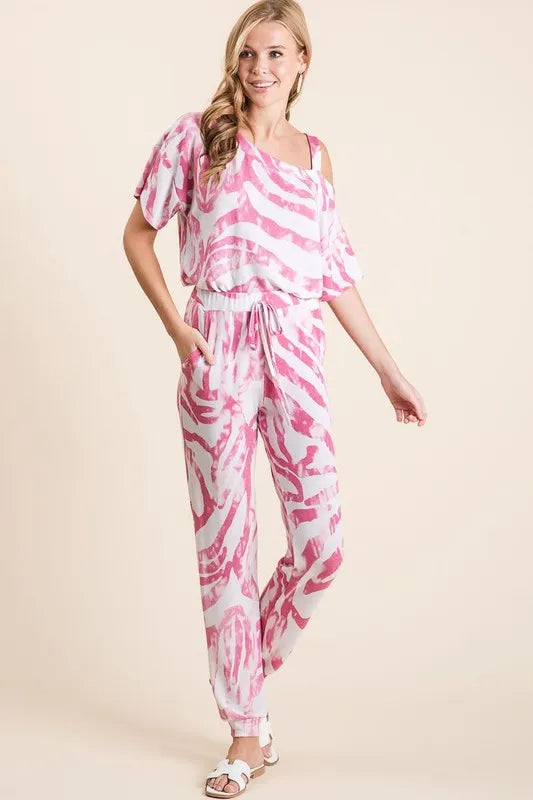 Zebra Print French Terry Fuchsia Top and Pants Set - Tigbul's Variety Fashion Shop