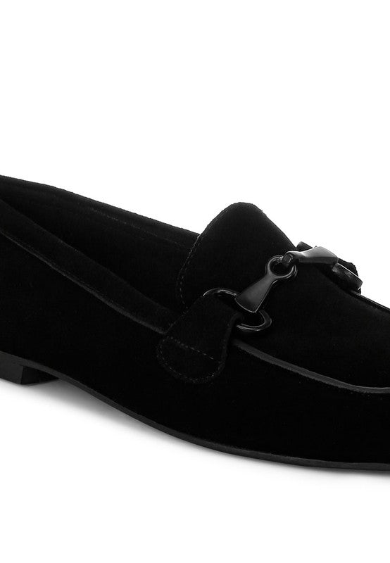 Awen Monochromatic Horsebit Real Suede Loafers - Tigbul's Variety Fashion Shop