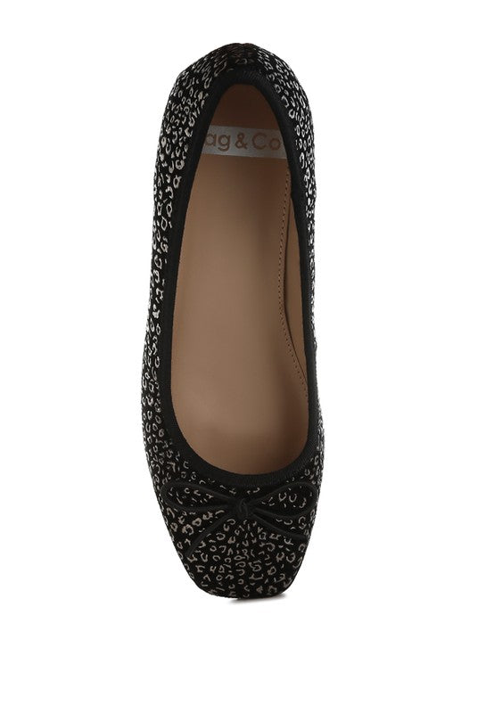 Ningen Leopard Print Block Heel Ballerinas - Tigbul's Variety Fashion Shop