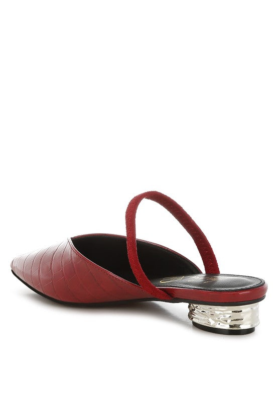 Renata Fantasy Heel Croco Mules - Tigbul's Variety Fashion Shop