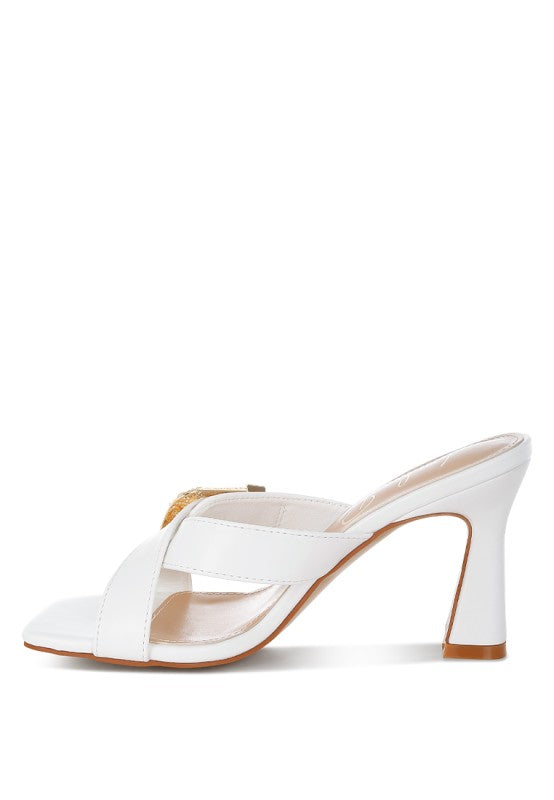 Mohaya Engraved Metallic Buckle Sandals - Tigbul's Variety Fashion Shop