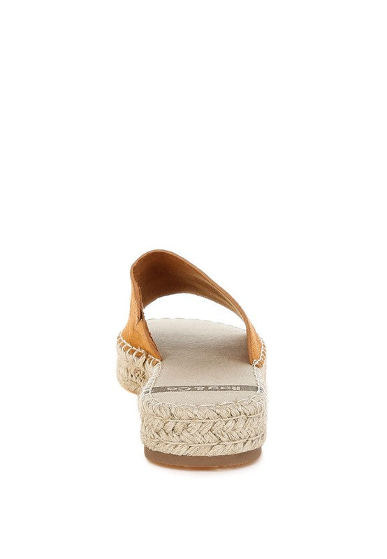 Huntra Real Soft Leather Espadrille Flatforms - Tigbul's Variety Fashion Shop