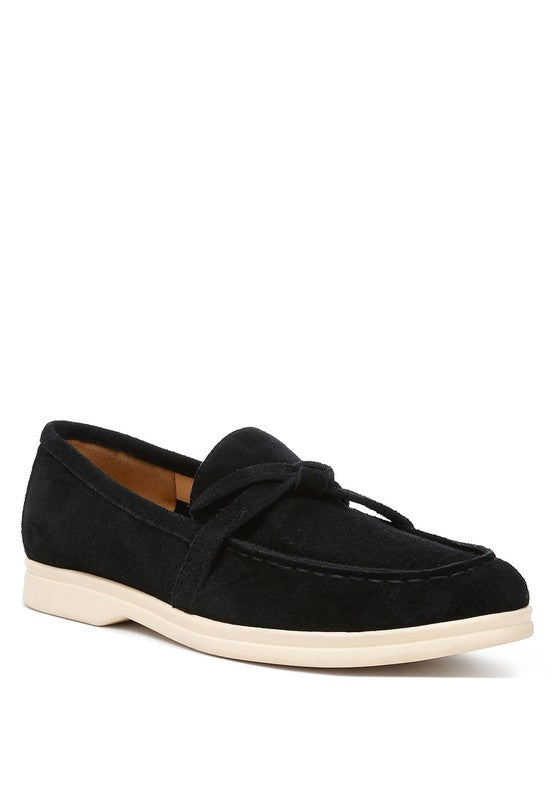 Nautica Genuine Suede Knot Detailed Loafers - Tigbul's Variety Fashion Shop