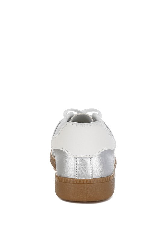 Crossover Lace-Up Metallic Sneaker - Tigbul's Variety Fashion Shop