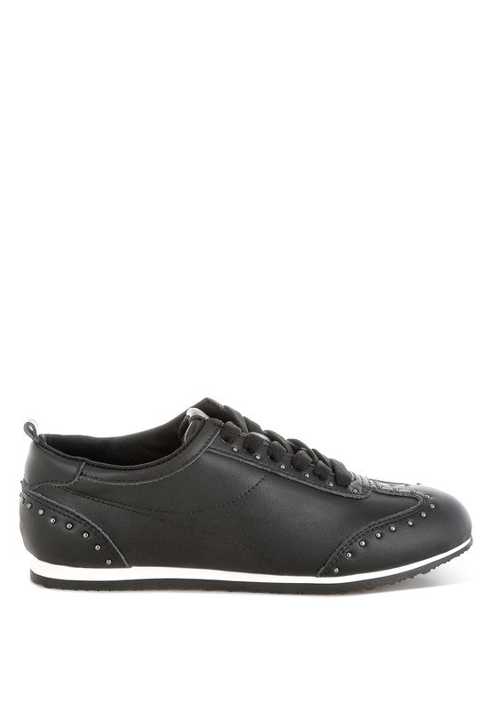 Odaya Studded Real Soft Leather Sneakers - Tigbul's Variety Fashion Shop