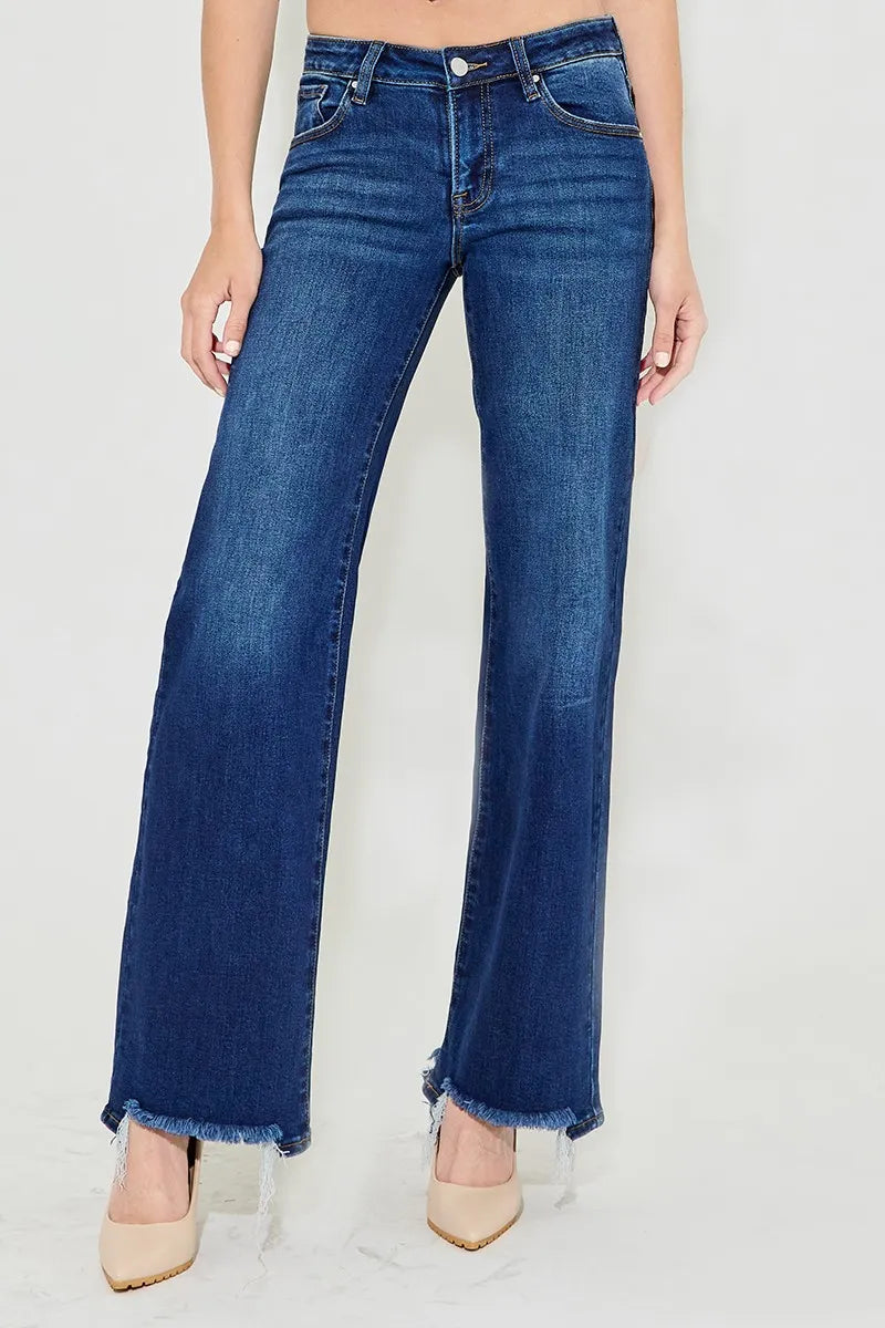 RISEN Full Size Low Rise Wide Leg Jeans Plus Size - Tigbul's Variety Fashion Shop