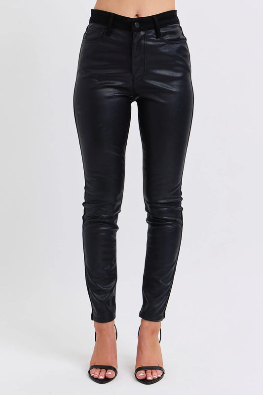 Judy Blue Plus Size HW Faux Leather Skinny Pants - Tigbul's Variety Fashion Shop