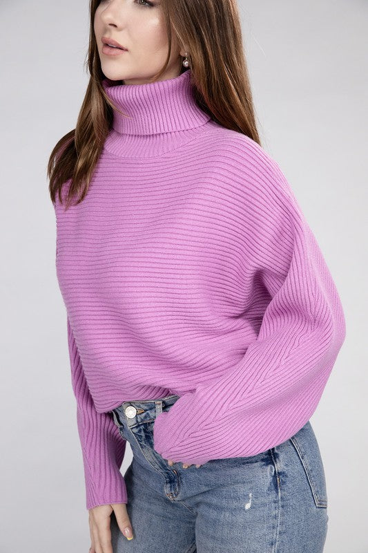 Viscose Dolman Sleeve Turtleneck Sweater - Tigbul's Variety Fashion Shop