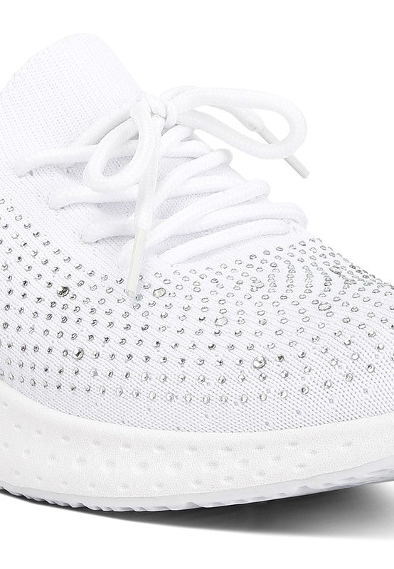 Elizha Stud Embellished Lace Up Sneakers - Tigbul's Variety Fashion Shop