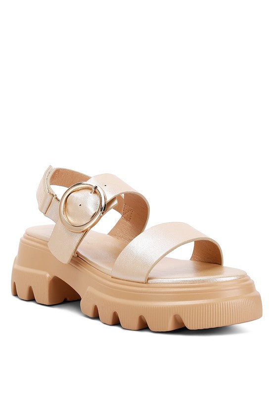 Silas Metallic Chunky Sandals - Tigbul's Variety Fashion Shop