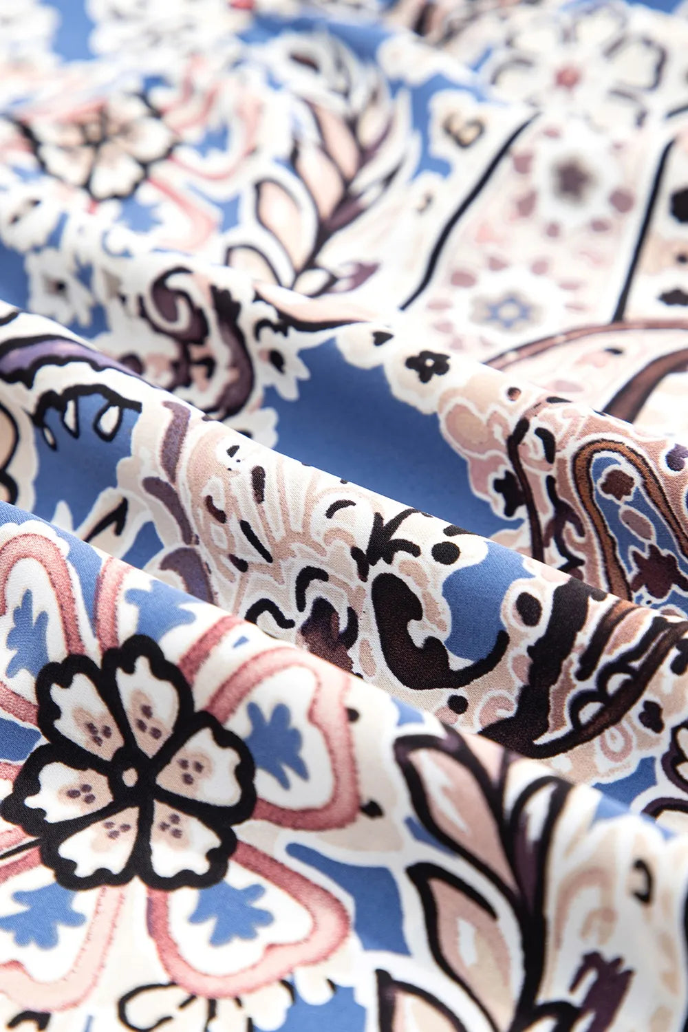 Paisley Print Twist Detail Smocked Back Spaghetti Straps Dress - Tigbul's Variety Fashion Shop