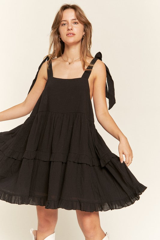 Square neck ruffle dress - Tigbul's Variety Fashion Shop