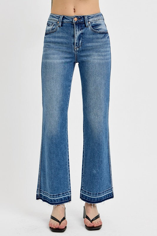 RISEN Full Size Raw Hem Ankle Bootcut Jeans Plus Size - Tigbul's Variety Fashion Shop