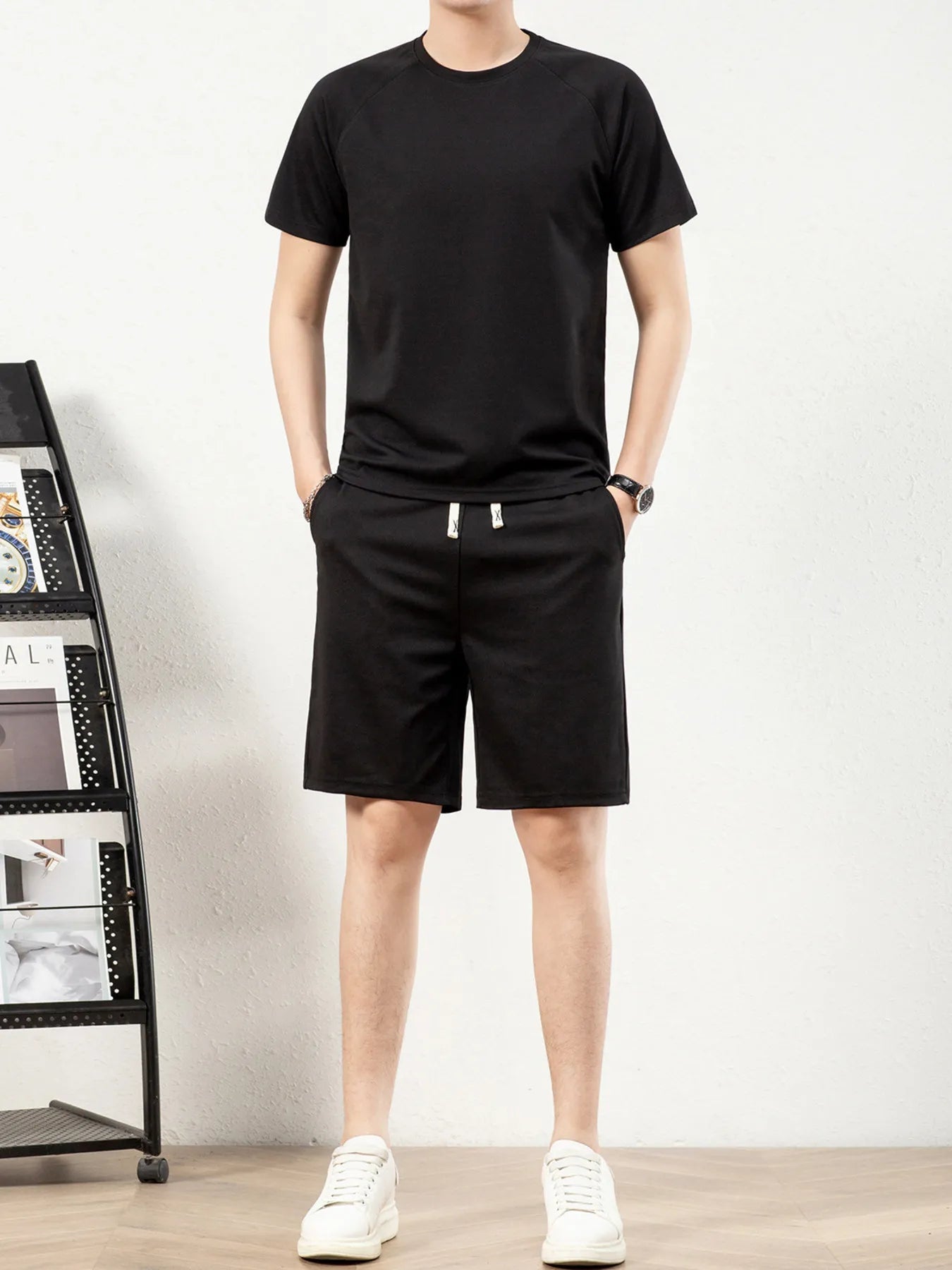 Men's Plus Size Short Sleeve Top and Shorts Set - Tigbul's Variety Fashion Shop