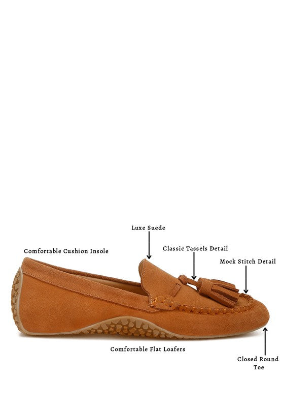Kipstar Real Suede Leather Tassel Loafers - Tigbul's Variety Fashion Shop