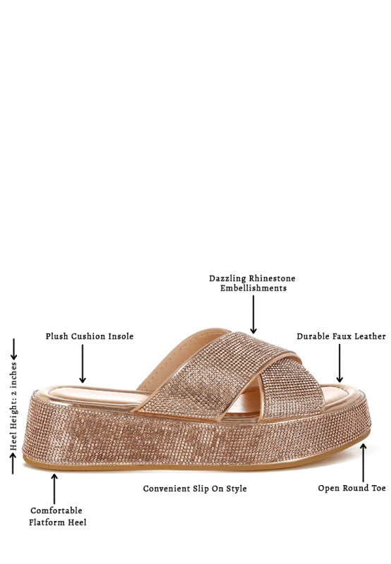 Adena Rhinestone Embellished Flatforms - Tigbul's Variety Fashion Shop