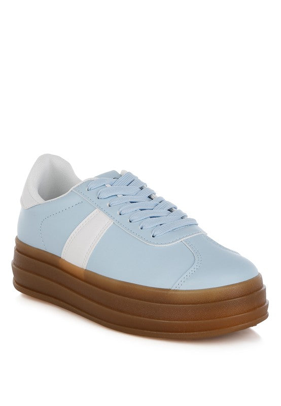 Knockout Faux Leather Lace-Up Sneakers - Tigbul's Variety Fashion Shop