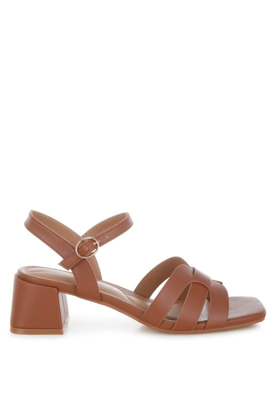 Eliska Strappy Square Toe Block Heels - Tigbul's Variety Fashion Shop