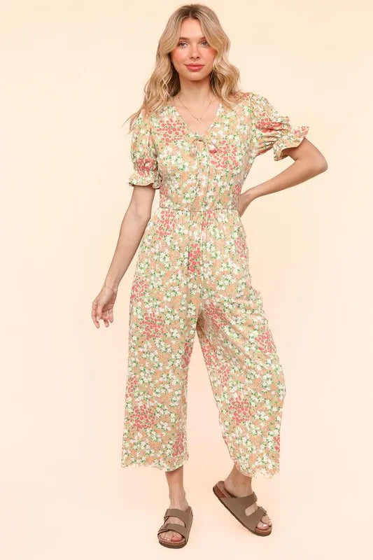 Flora Knit Spring Jumpsuit With Side Pockets - Tigbul's Variety Fashion Shop