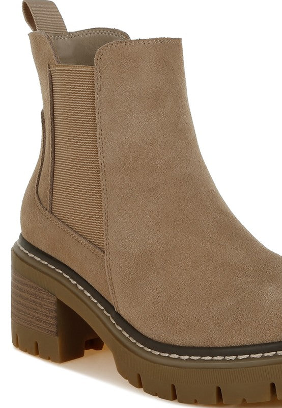 Vostok Suede Chunky Chelsea Boots - Tigbul's Variety Fashion Shop