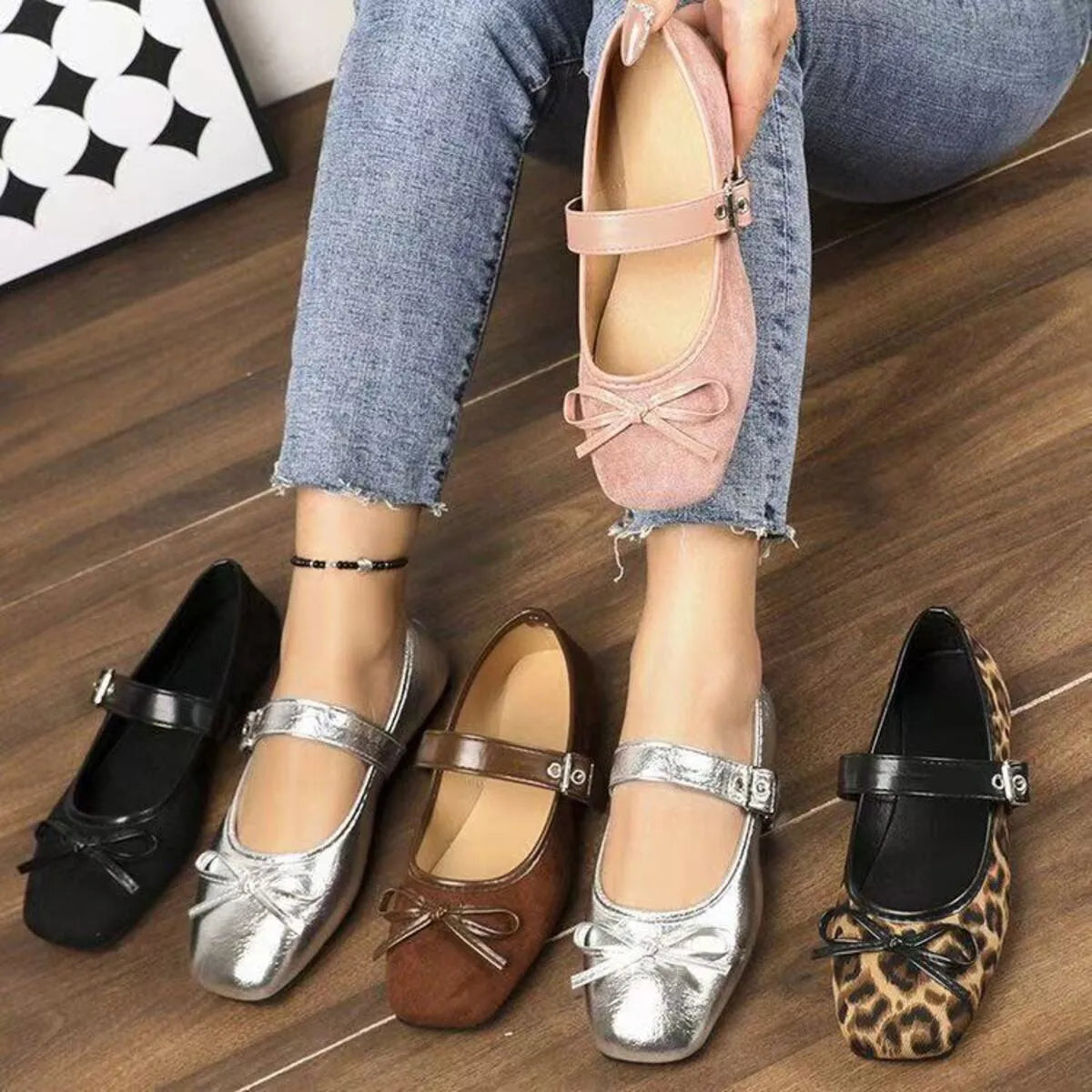 Bow Detail Mary Jane Flats - Tigbul's Variety Fashion Shop